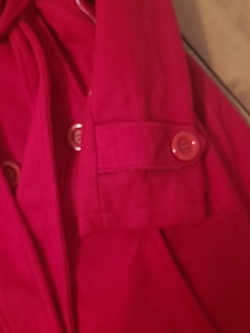 Red Pea Coat - Picture 5 of 7